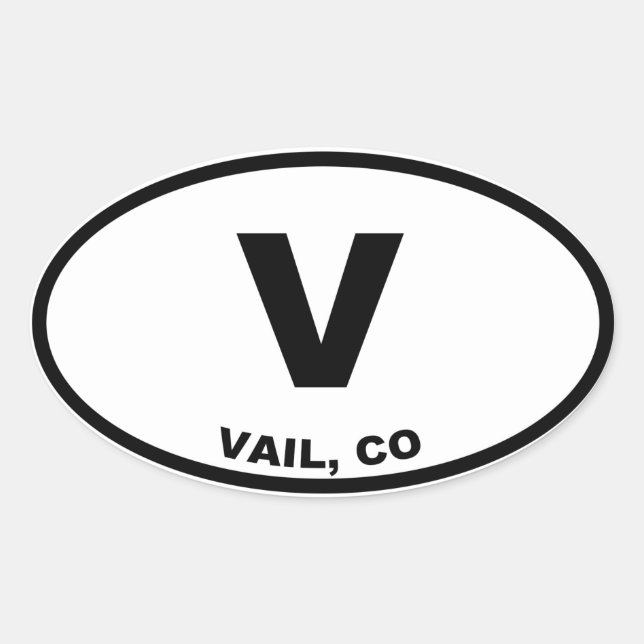 Vail V Oval Sticker (Front)