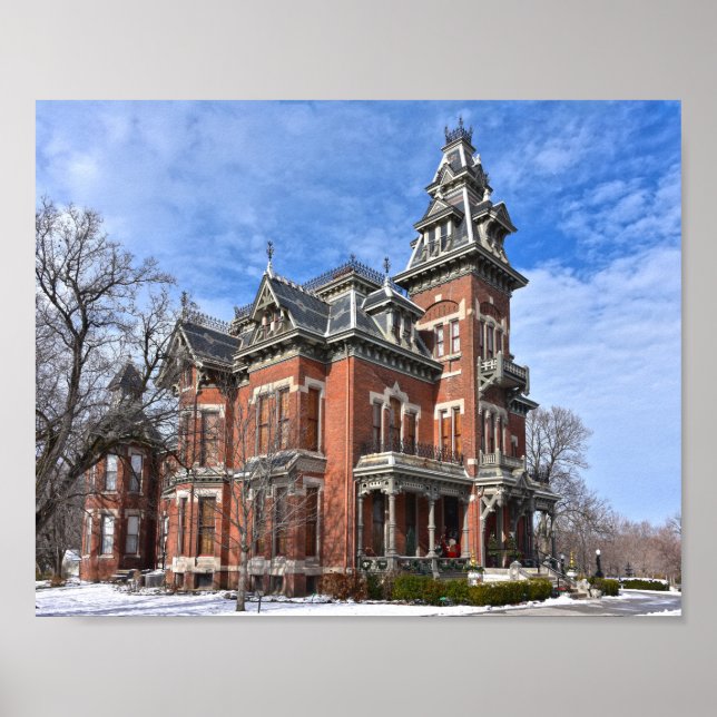 Vaile Mansion, Independence, Missouri, in Snow Poster (Front)