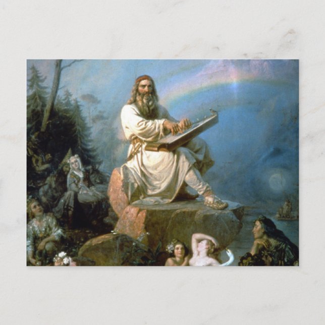 Vainamoinen & Kantele Kalevala Mythology Postcard (Front)