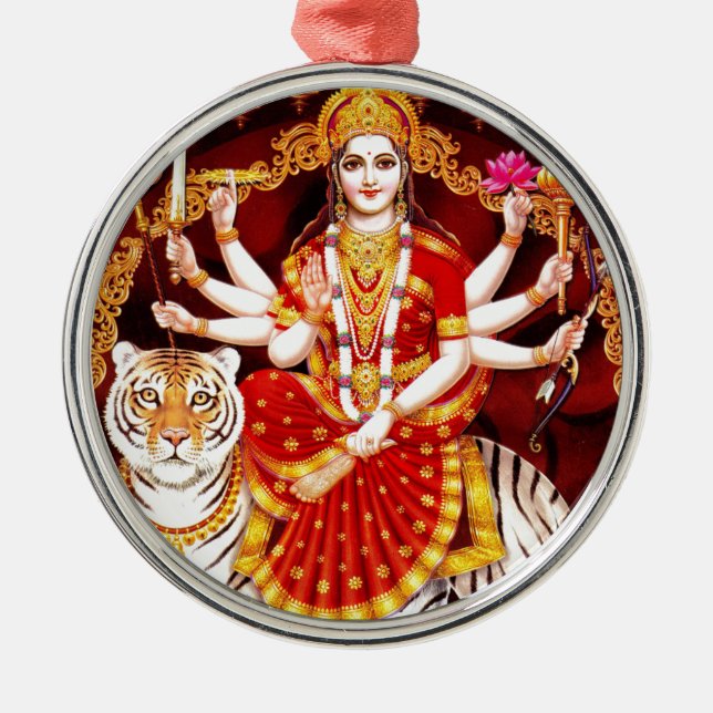 VAISHNO DEVI HINDU GODDESS METAL TREE DECORATION (Front)