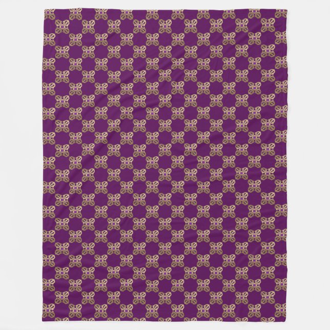 Vajra golden buddhist symbol fleece blanket (Front)