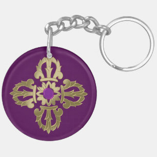 Vajra golden buddhist symbol key ring