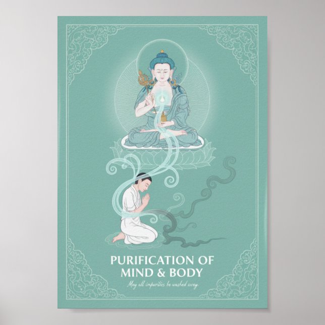 Vajrasattva Purification Tibetan Buddhist Art Poster (Front)