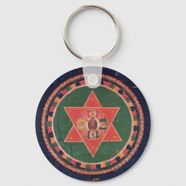 Vajravarahi Vajrayogini Tibetan Buddhist Mandala Key Ring (Front)
