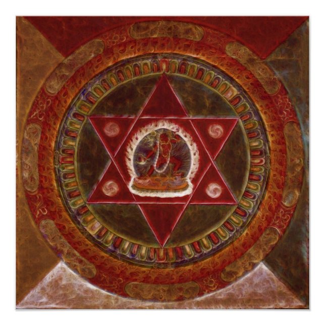 Vajrayogini stands in two crossed red triangles poster (Front)