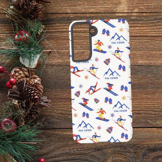 Val Cenis Savoie France Ski Snowboard Pattern Samsung Galaxy S21 Case (Creator Uploaded)