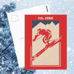 Val Cenis Ski Resort in Savoie, France - Retro Postcard<br><div class="desc">A Vintage Geometric Ski Poster for the famous French mountain village and ski resort Val-Cenis in Haute Maurienne,  Savoie,  France,  Europe.
Perfect for skiers,  snow and mountain lovers.</div>