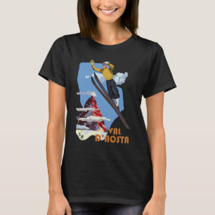 Val d'Aosta Italy Ski Retro Travel T-Shirt