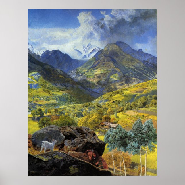 Val d'Aosta (Majestic Italian Alpine Landscape) Poster (Front)