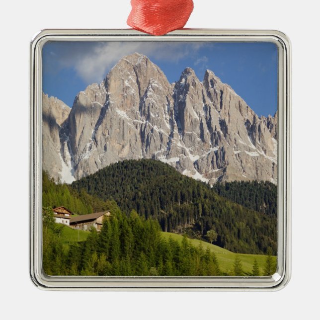 Val di Funes, Villnosstal, Dolomites, Italy Metal Tree Decoration (Front)