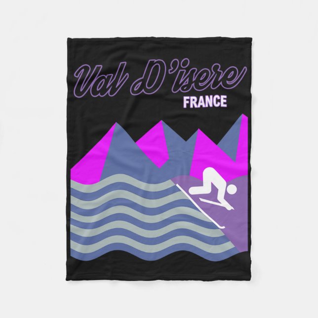 Val D'isere French Alps France Ski Resort Snowboar Fleece Blanket (Front)