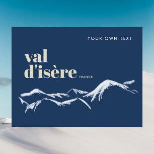 Val d'Isère scribbled mountain scenery Postcard