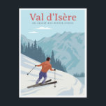 Val-d'Isère Ski vintage travel france french  Postcard<br><div class="desc">vintage,  retro,  travel,  modern,  watercolor,  classic,  val disère ski,  visit france,  french ski,  french ski, </div>