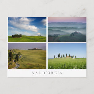 Val d'Orcia landscapes collage postcard