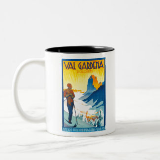 Val Gardena Dolomiti vintage ad Two-Tone Coffee Mug