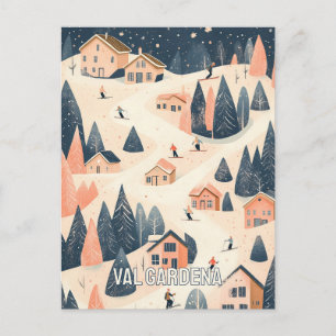 Val Gardena Italy Ski Resort Postcard
