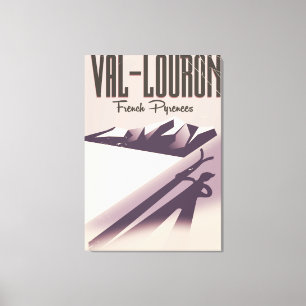Val-Louron, France ski travel poster Canvas Print
