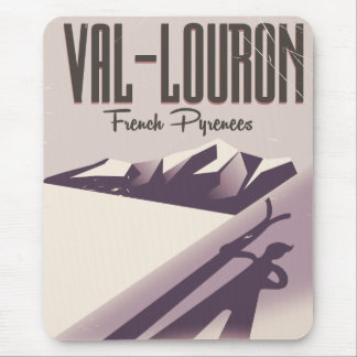 Val-Louron, France ski travel poster Mouse Mat