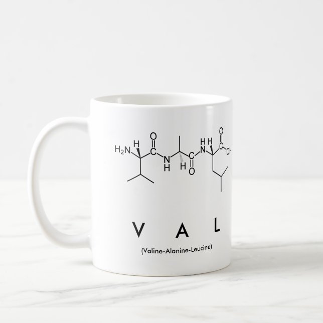 Val peptide name mug (Left)
