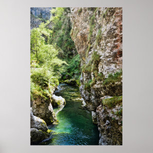 Val Taleggio valley italian mountain river gorge Poster