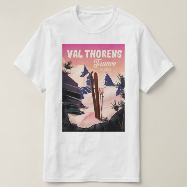 Val Thorens, France ski poster T-Shirt (Design Front)