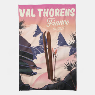 Val Thorens, France ski poster Tea Towel