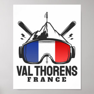 Val Thorens France Ski Resort Retro Skiing Poster