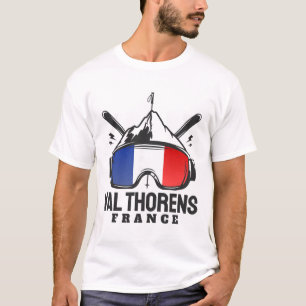Val Thorens France Ski Resort Retro Skiing T-Shirt