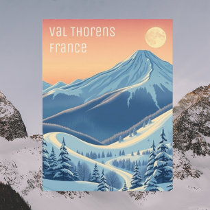 Val Thorens France ski vacation modern Postcard