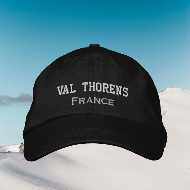 Val Thorens France ski winter vacation outfit Embroidered Hat (Creator Uploaded)