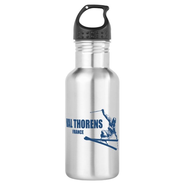 Val Thorens France Skier 532 Ml Water Bottle (Front)