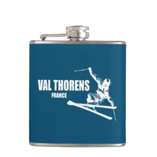 Val Thorens France Skier Hip Flask