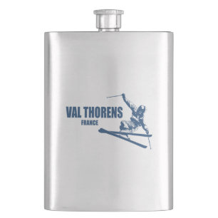Val Thorens France Skier Hip Flask
