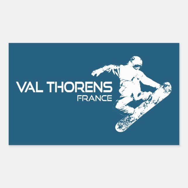 Val Thorens France Snowboarder Rectangular Sticker (Front)