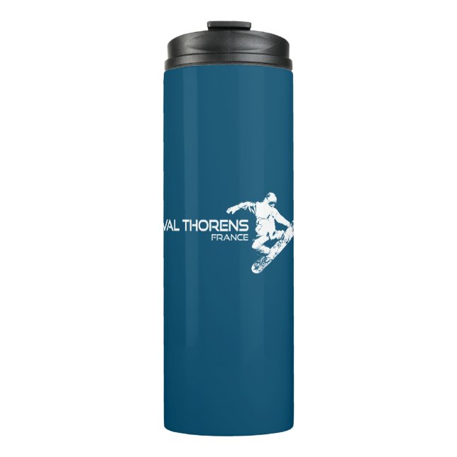 Val Thorens France Snowboarder Thermal Tumbler (Front)