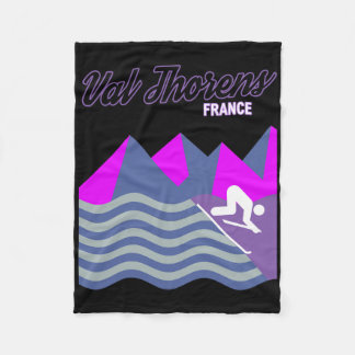 Val Thorens French Alps France Ski Resort Snowboar Fleece Blanket