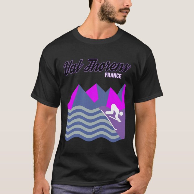 Val Thorens French Alps France Ski Resort Snowboar T-Shirt (Front)