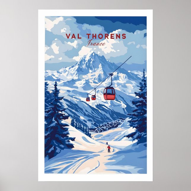Val Thorens Ski Art Print 1 (Front)