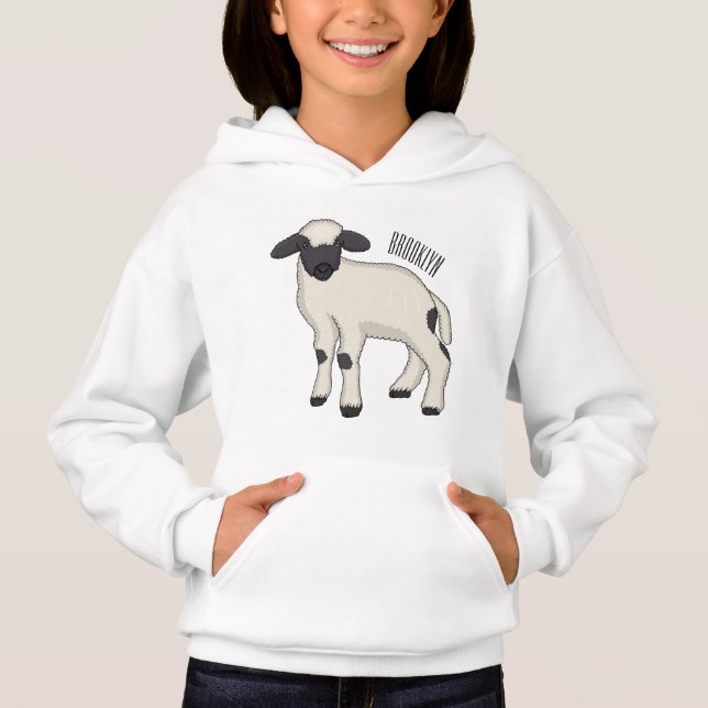 Valais Blacknose sheep cartoon illustration  (Front)