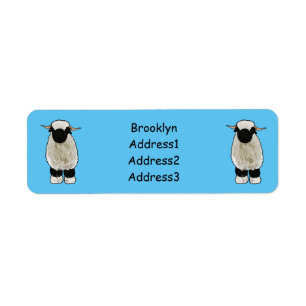 Valais Blacknose sheep cartoon illustration
