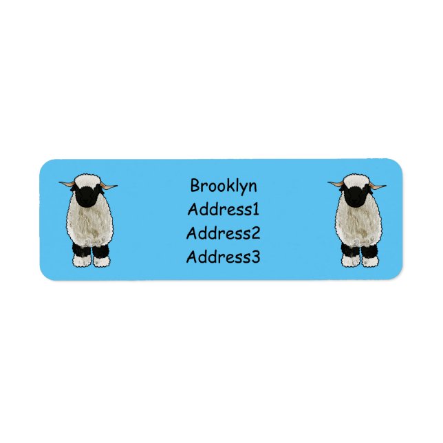 Valais Blacknose sheep cartoon illustration (Front)