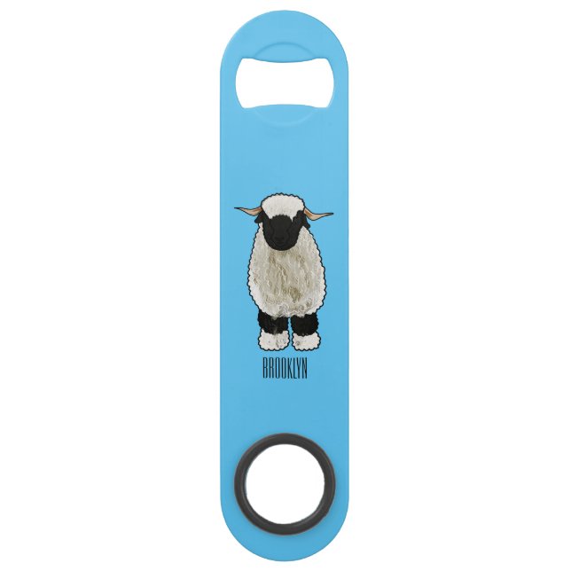 Valais Blacknose sheep cartoon illustration (Front)