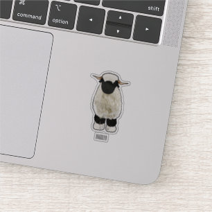 Valais Blacknose sheep cartoon illustration