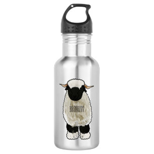 Valais Blacknose sheep cartoon illustration 532 Ml Water Bottle
