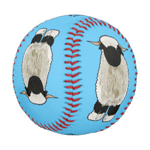 Valais Blacknose sheep cartoon illustration Baseball