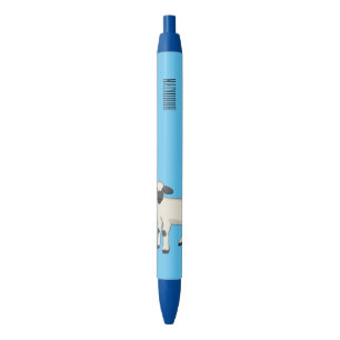 Valais Blacknose sheep cartoon illustration Black Ink Pen