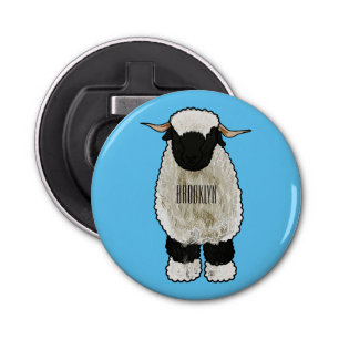 Valais Blacknose sheep cartoon illustration Bottle Opener