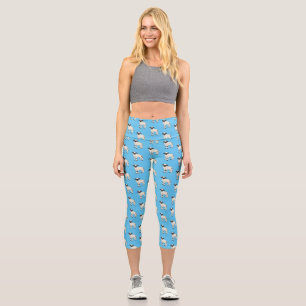 Valais Blacknose sheep cartoon illustration Capri Leggings