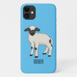 Valais Blacknose sheep cartoon illustration iPhone 11 Case