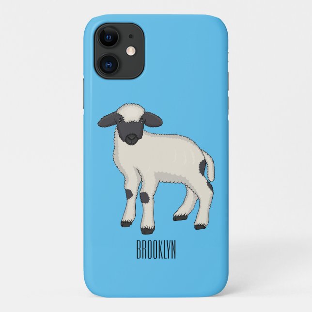 Valais Blacknose sheep cartoon illustration Case-Mate iPhone Case (Back)